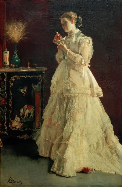 A. Stevens, Die Dame in Rosa von Alfred Emile Stevens